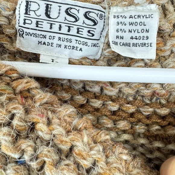 Vintage Russ Size Petite Large Tree Line Wool Blend Chunky Sweater Vest - Picture 4 of 6